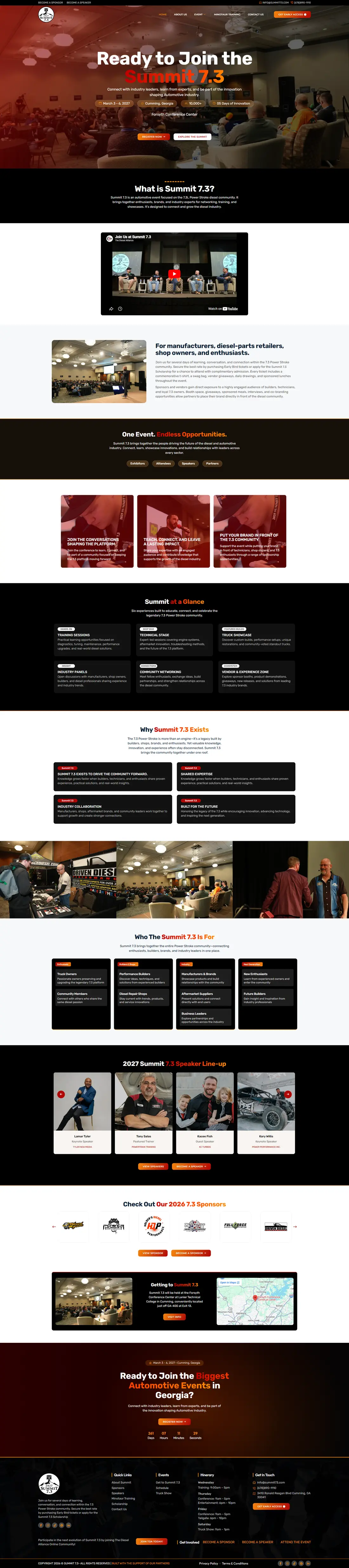 Summit 7.3 — Homepage page design