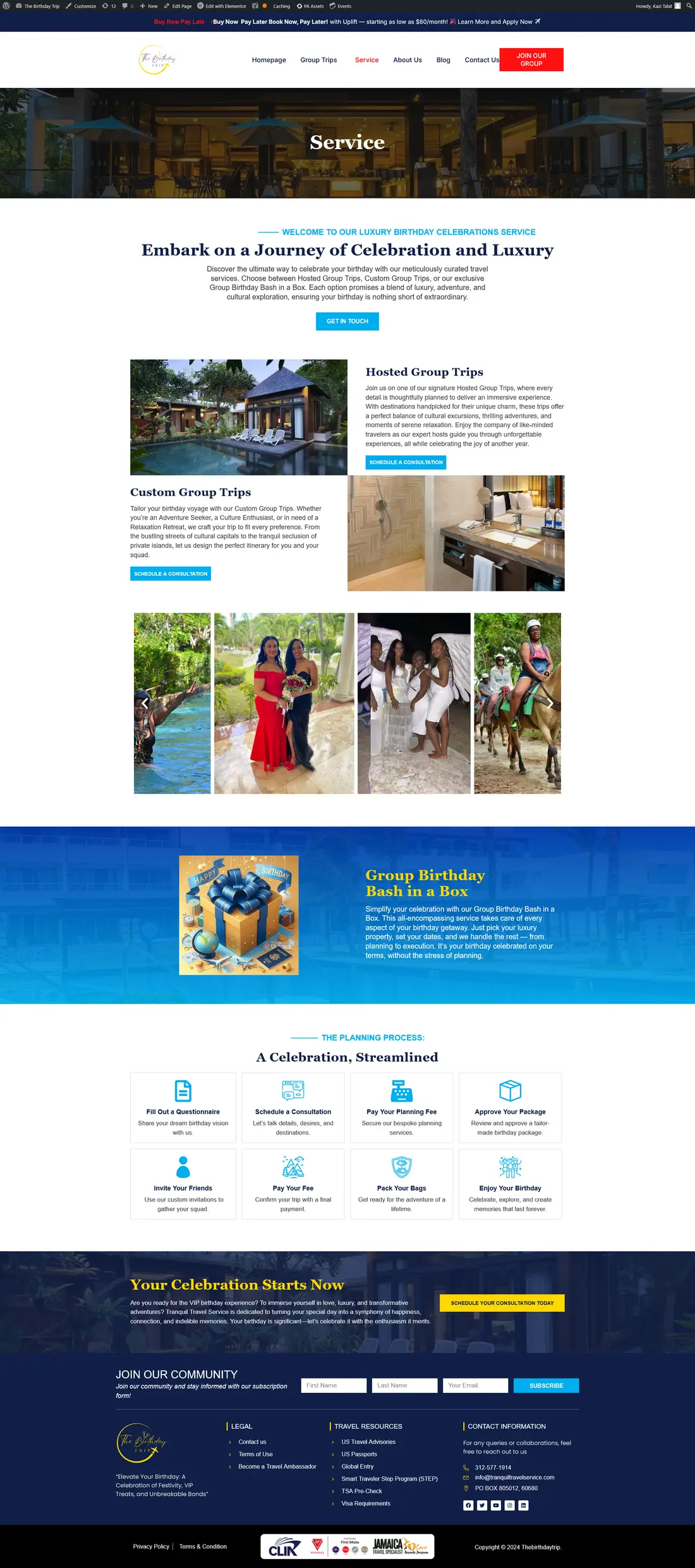 The Birthday Trip — Page 2 page design