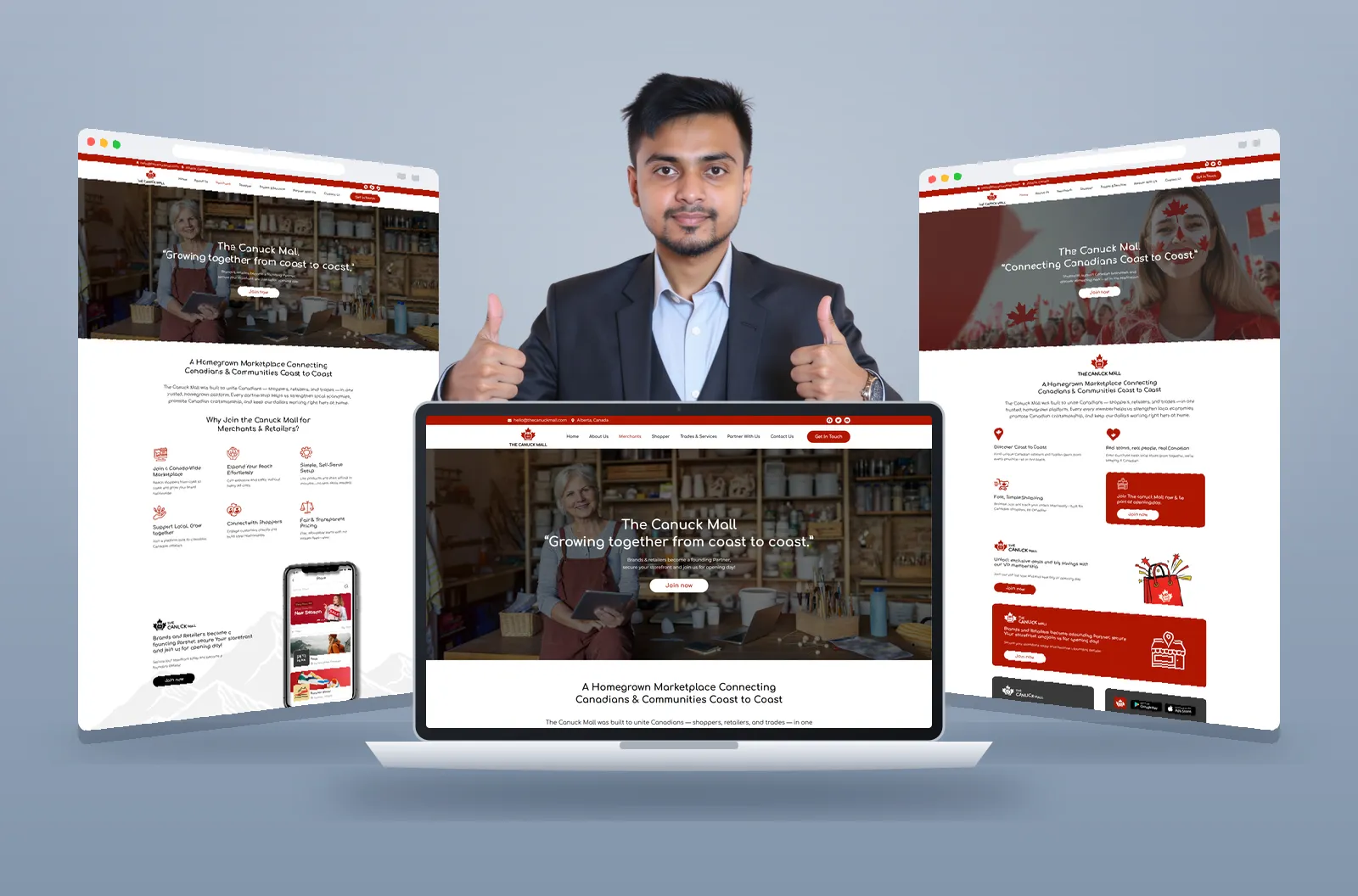 The Canuck Mall website mockup designed by Kazi Talat