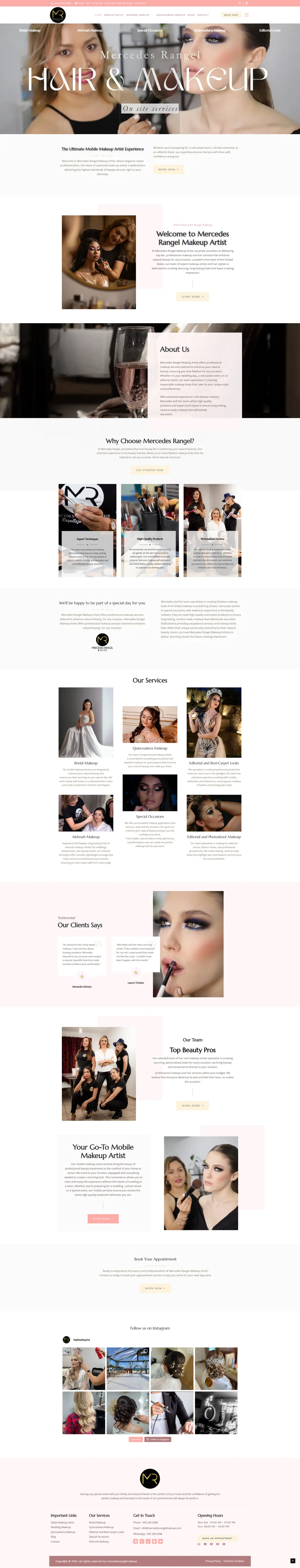 Top Beauty Pros — Homepage page design