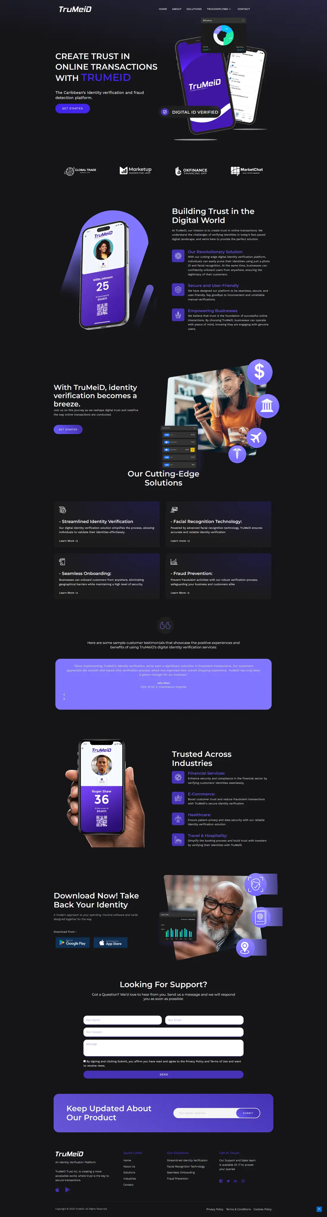 TruMeiD — Landing page page design