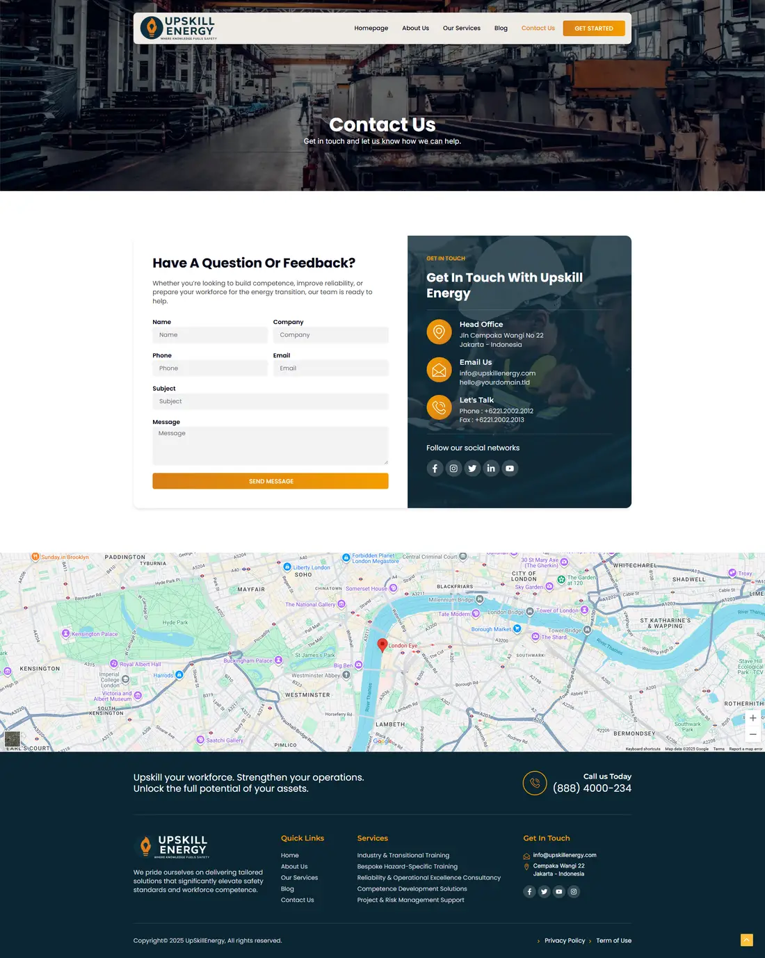 Upskill Energy — Page 2 page design