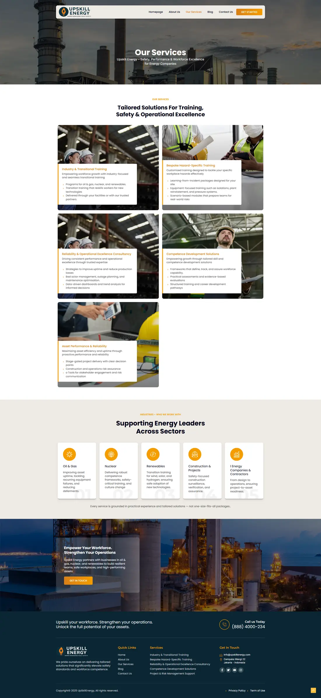 Upskill Energy — Page 3 page design