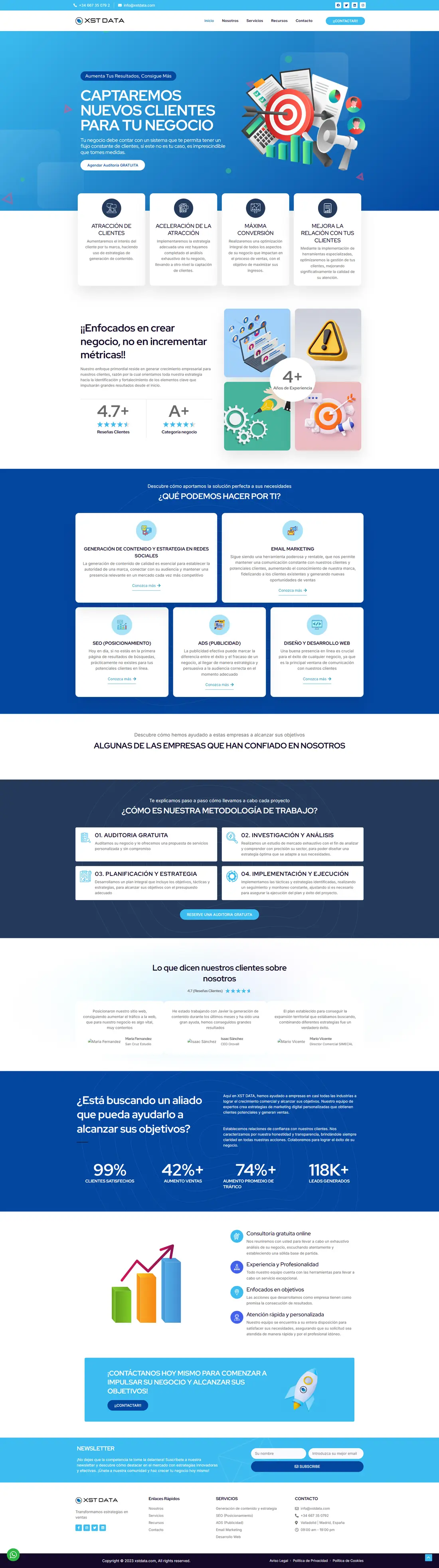 XST Data Agency — Homepage page design