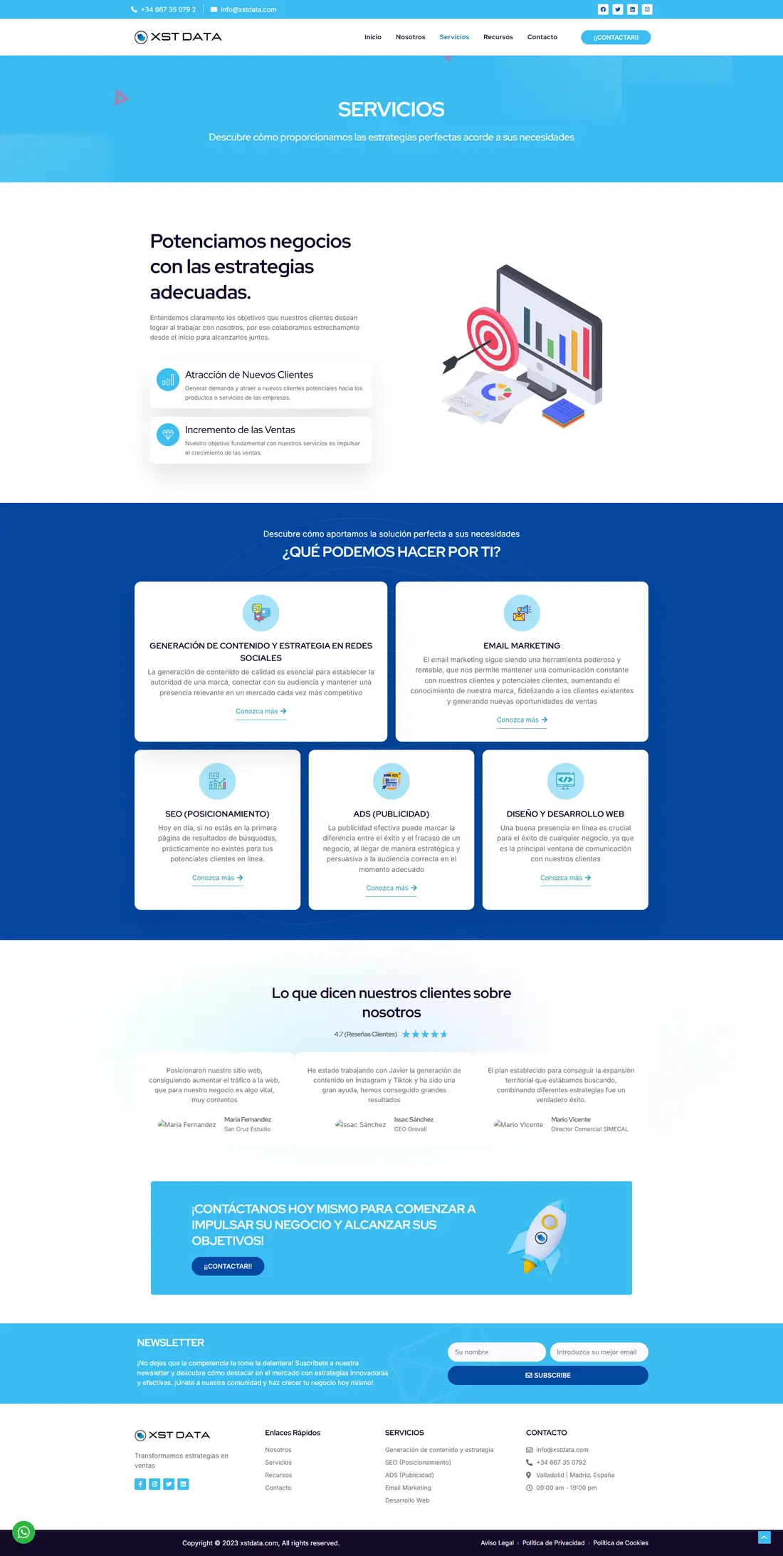 XST Data Agency — Page 2 page design